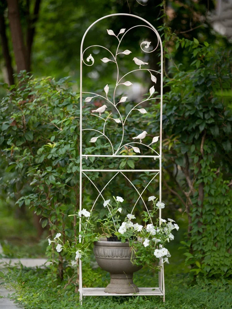 Balcony Flower Stand Chinese Rose Clematis Climbing Bracket Courtyard Garden Jardiniere Lattice