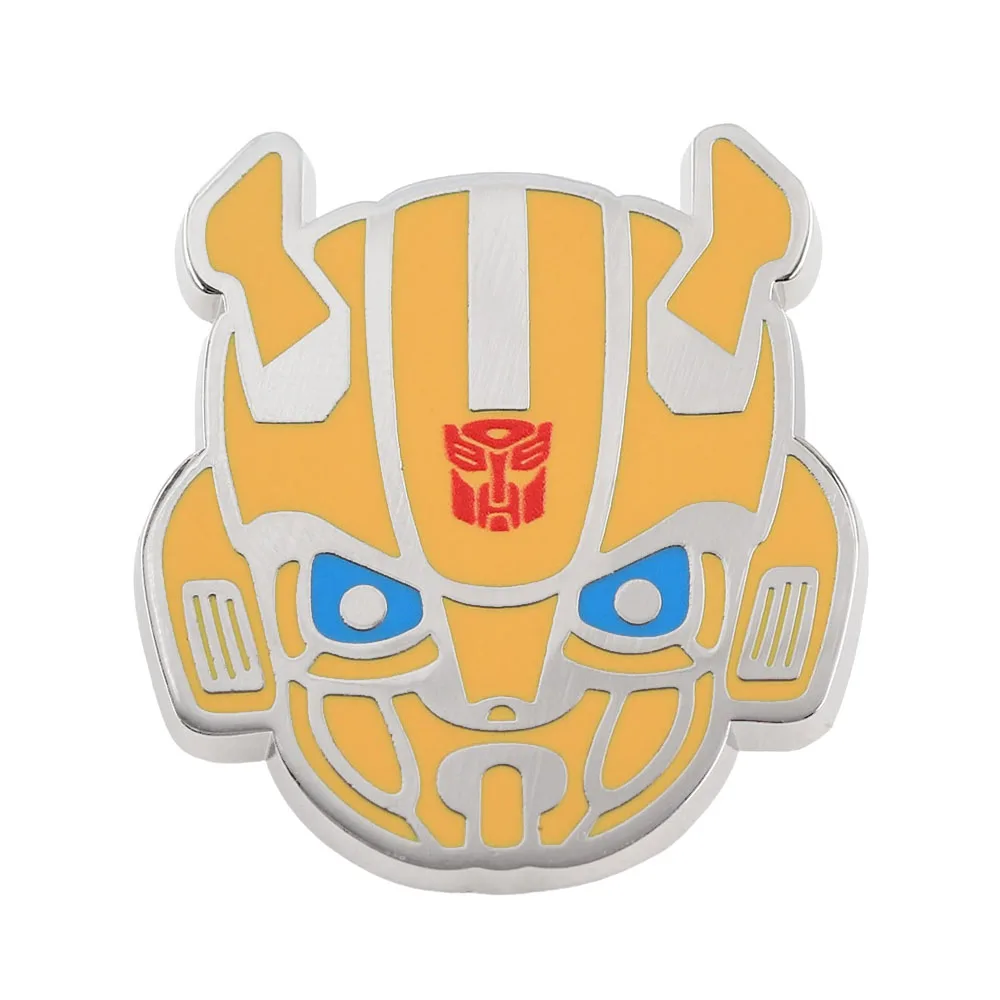 Cute Bumblebee Robot Enamel Pin Retro Yellow Mech Warrior Brooch Classic Anime Periphery Metal Badge Backpack Lapel Pin Gift