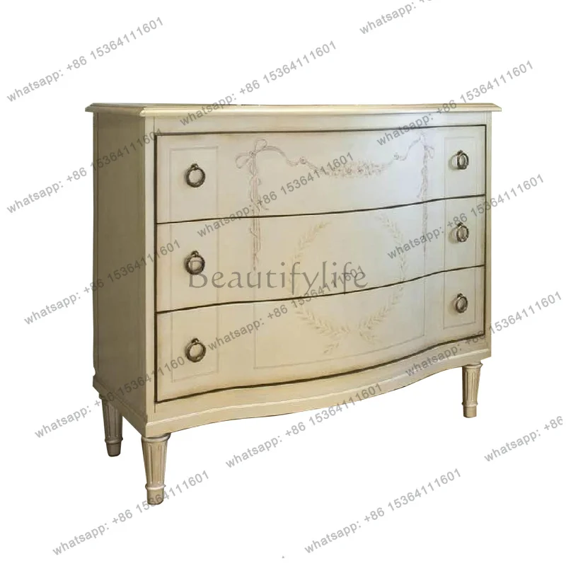 JJ *American light luxury Vienna door cabinet French modern simple storage decorative cabinet