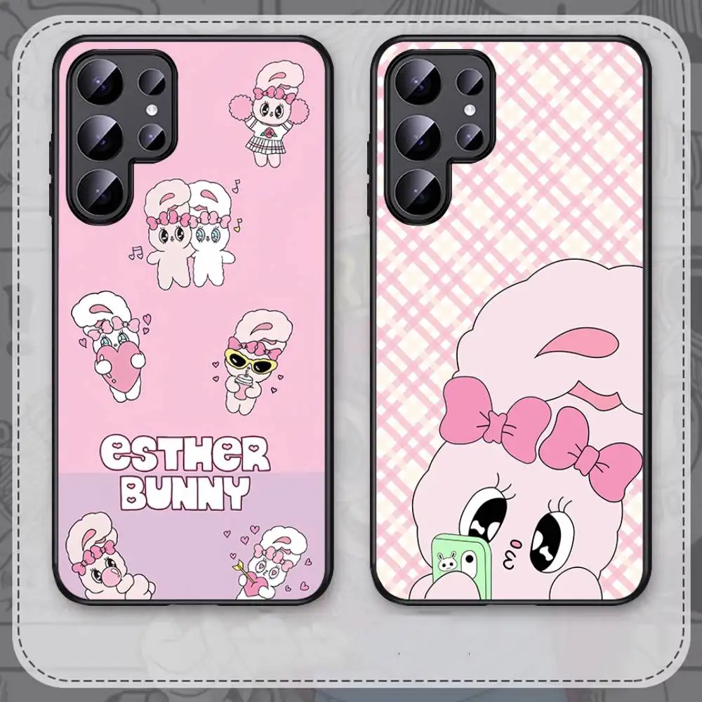 E-Esther B-Bunny Funda de teléfono de dibujos animados para Samsung S 24 fe 25 Ultra plus 20 lite 21 30 22 23 24 22 Ultra 5G Fundas