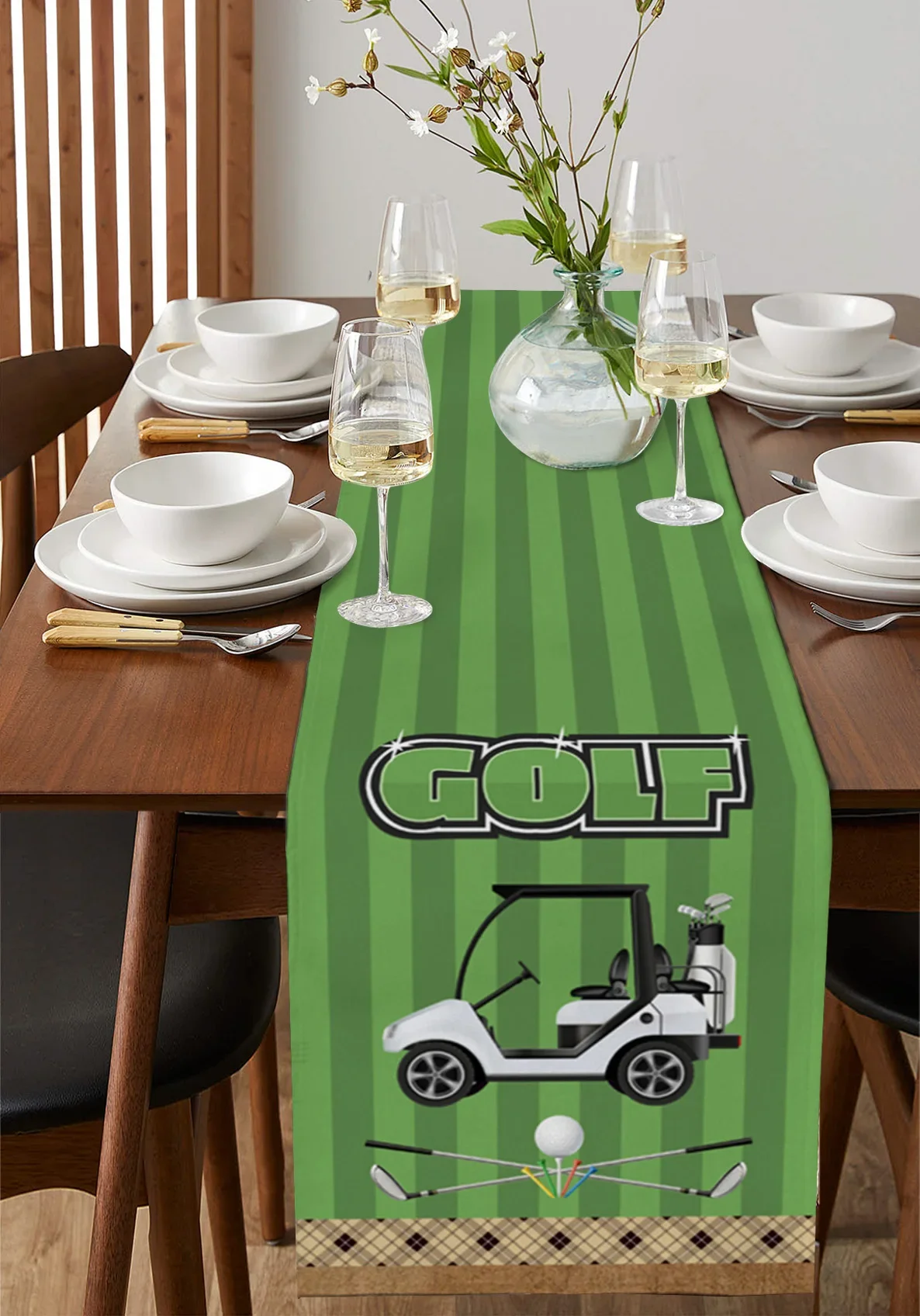 Golf Sports Theme Table Runner, Decoração para casa, Dinner Table Decor