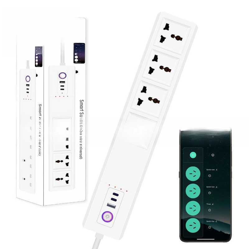 

Universal socket fast charging intelligent power strip wifi American British European timing switch multi-function