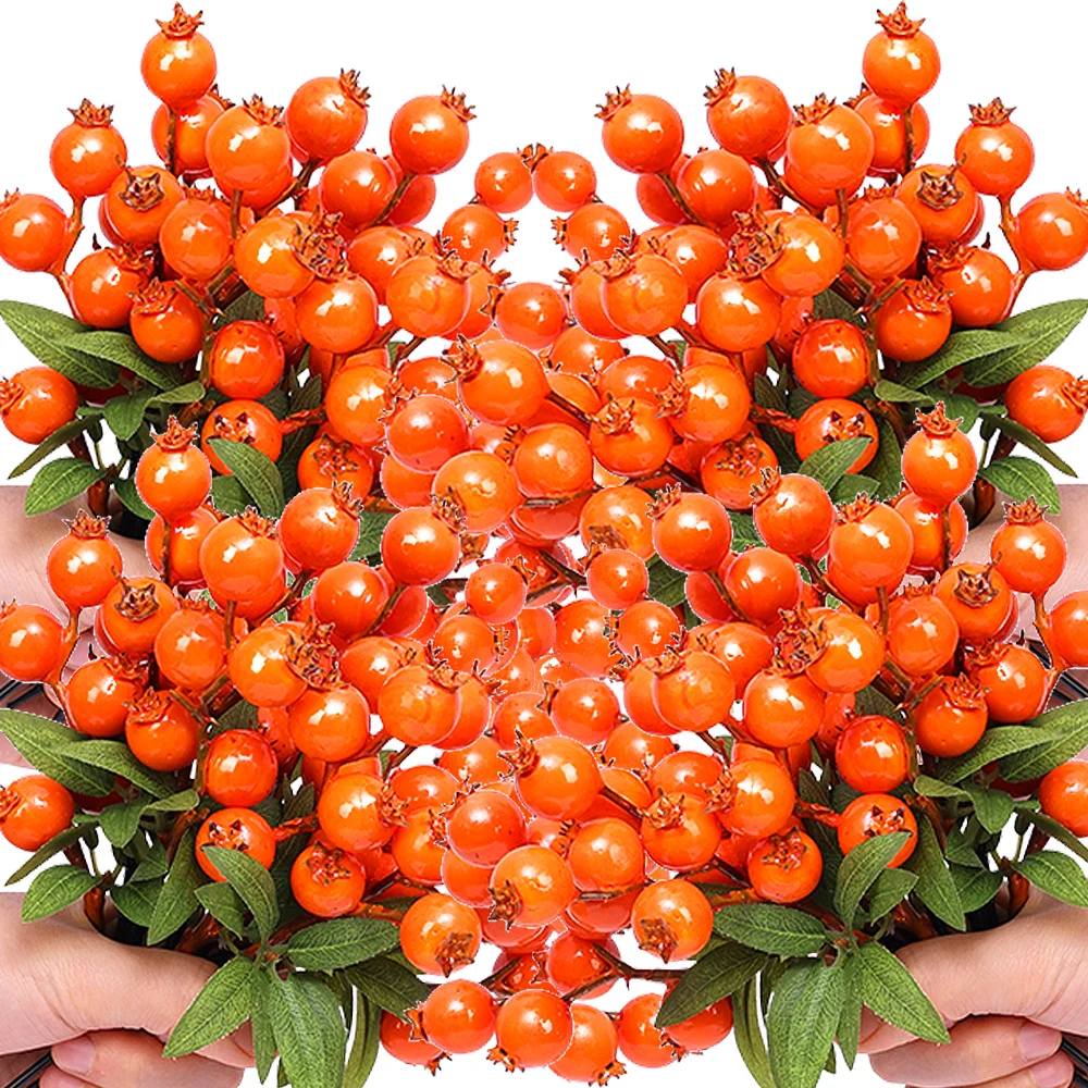 30/10/5Pcs Simulated Small Pomegranate 4 Heads Artificial Fruit Plant Home Living Room Decoration New Year Red Bonsai Decoration