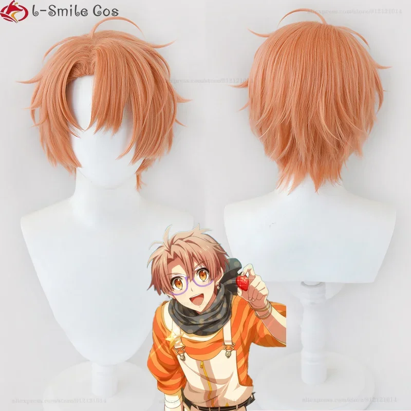 Anime IDOLiSH7 Izumi Mitsuki Cosplay Wig Short Light Orange Synthetic Hair Halloween Party Cosplay Wigs + Wig Cap