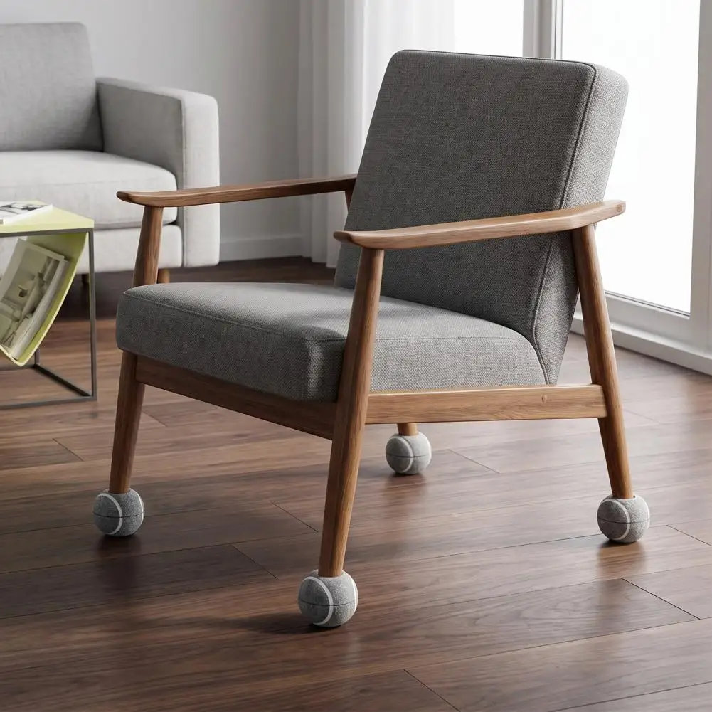 Floor Scratch Protectors for Chairs Furniture Floor Protectors Precut Tennis Balls for Chairs Furniture Leg Felt for Hardwood