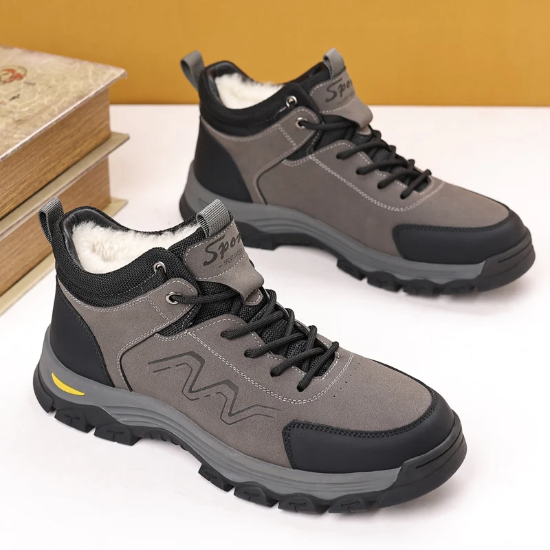 

Warm Plush Snow Boots Winter shoes Men's Ankle Boots Outdoor Non-slip Men Work cotton Boots Fashion Winter Sneakers
