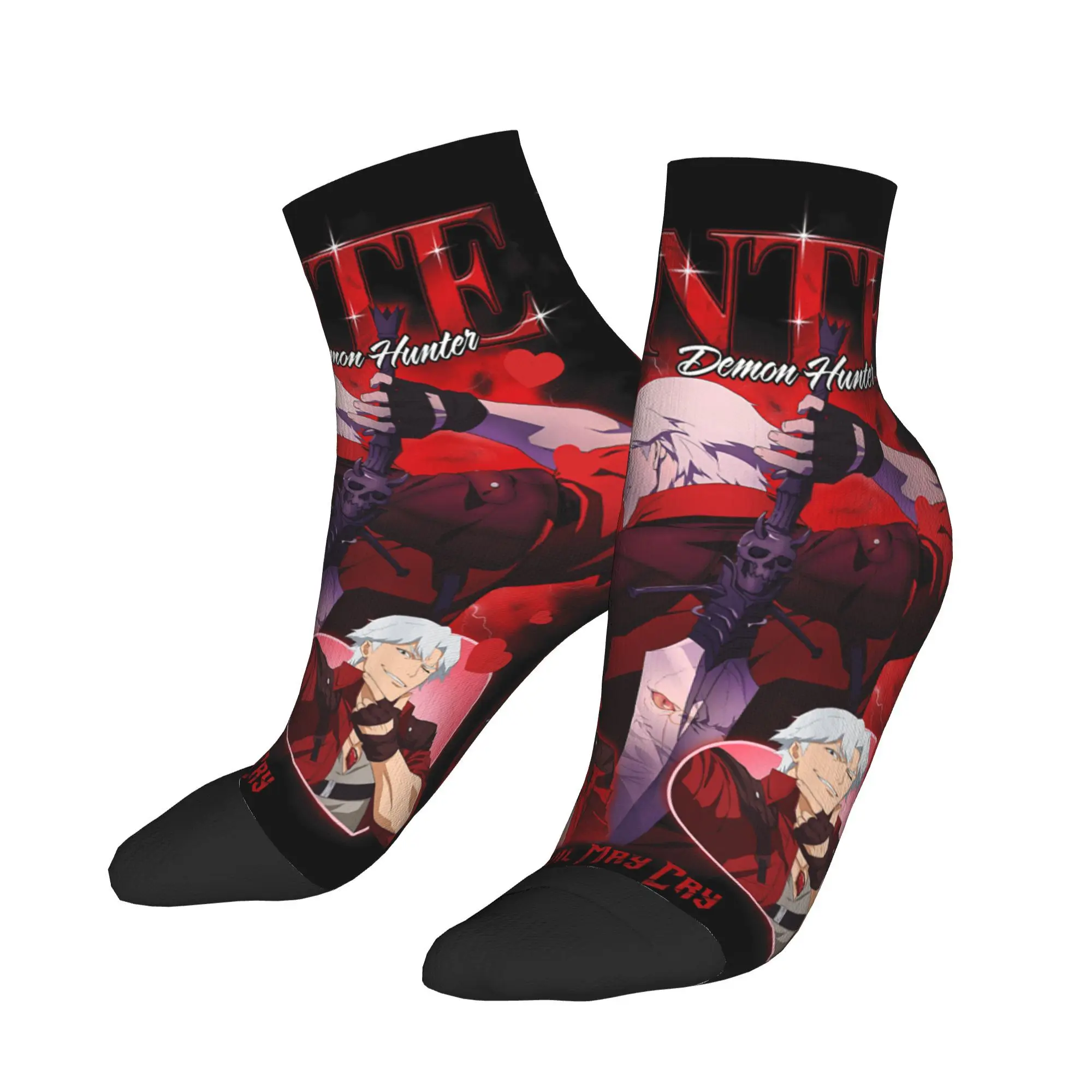 Devil May Cry Dante Heartthrob DMC5 Socks Popular Game Ankle Socks Non Slip Unisex Men Quality Soft Custom Sports Casual Sock