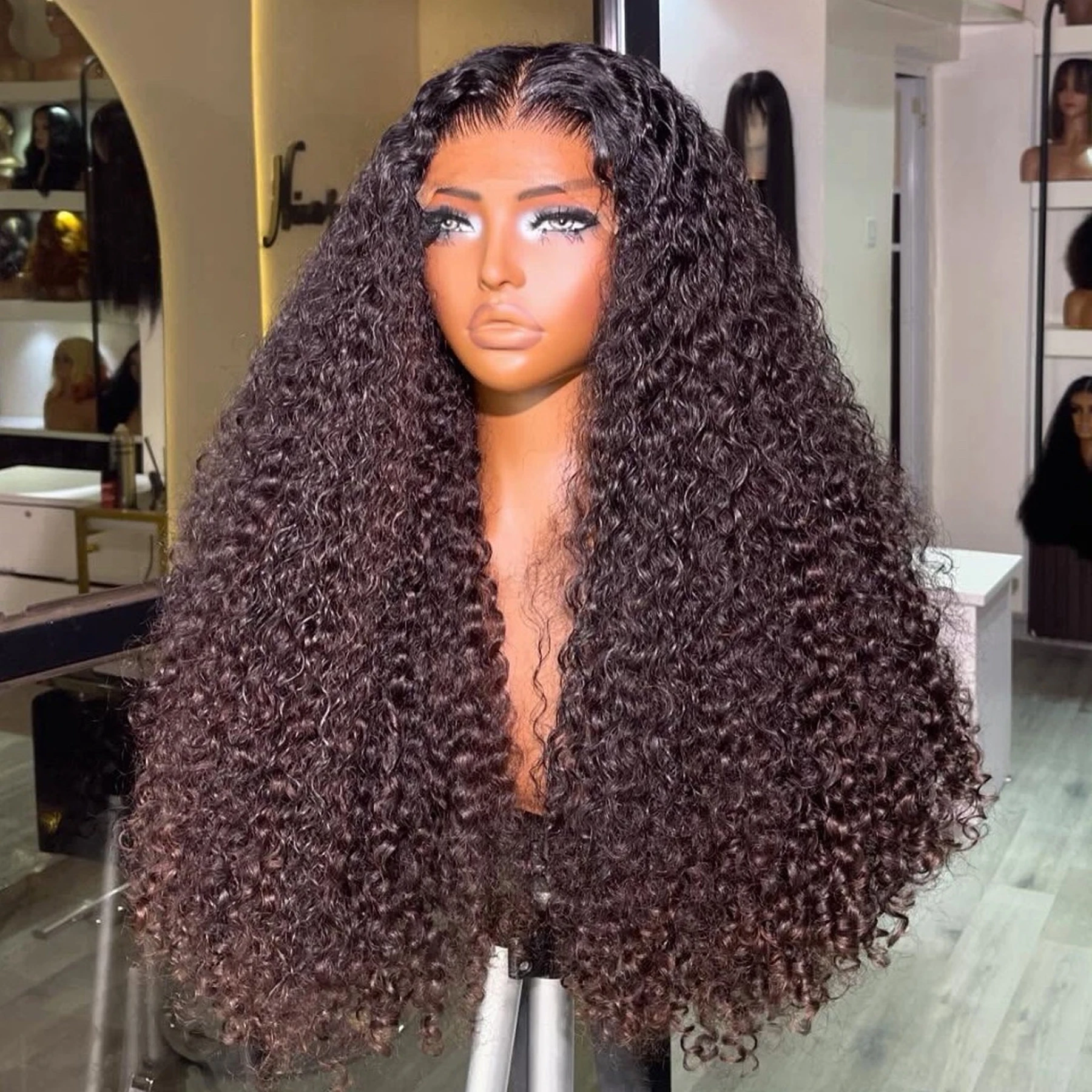 

Синтетический парик Deep Wave 13X4 HD Lace Frontal для женщин, с предварительно выщипанными и осветленными узлами, без клея, с эффектом натуральных волос, подарок для мамы, на свадьбу
