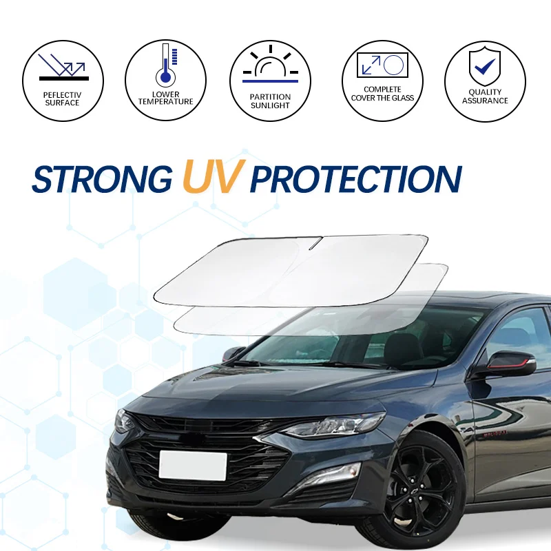 

Car Windshield Sun Shade For Chevrolet Malibu Sunshade Summer Visor Protector Foldable Blocks UV Rays Protection Accessories