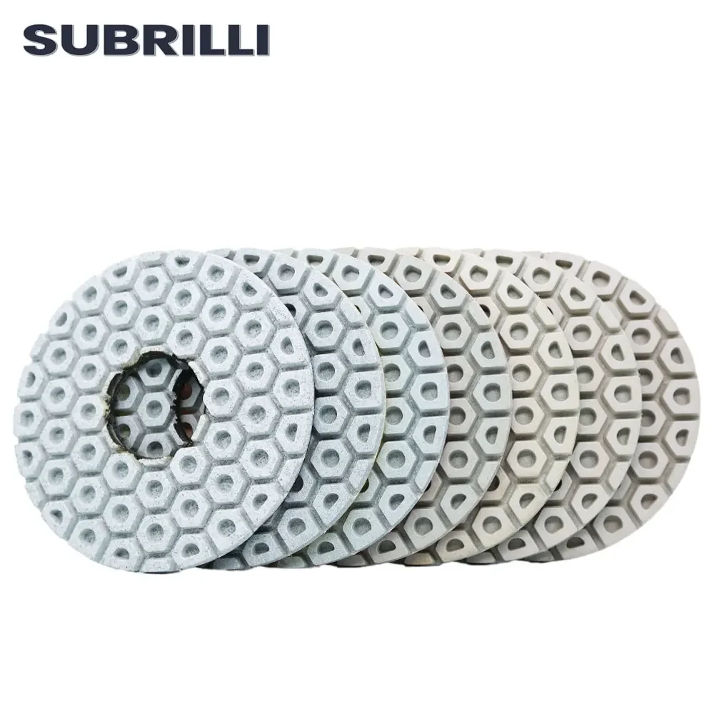 

SUBRILLI 7PCS/SET 5 Inch Diamond Polishing Pads 125mm Polishing Pad For Granite Marble Concrete Floor Grinding Discs