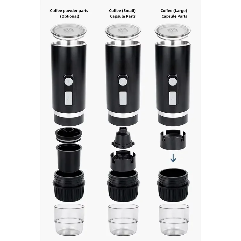 Portable 3 in 1 French Press Coffee Maker Manual Espresso Machine Mini Travel Camping Hand Press Pot for Outdoor Home Use