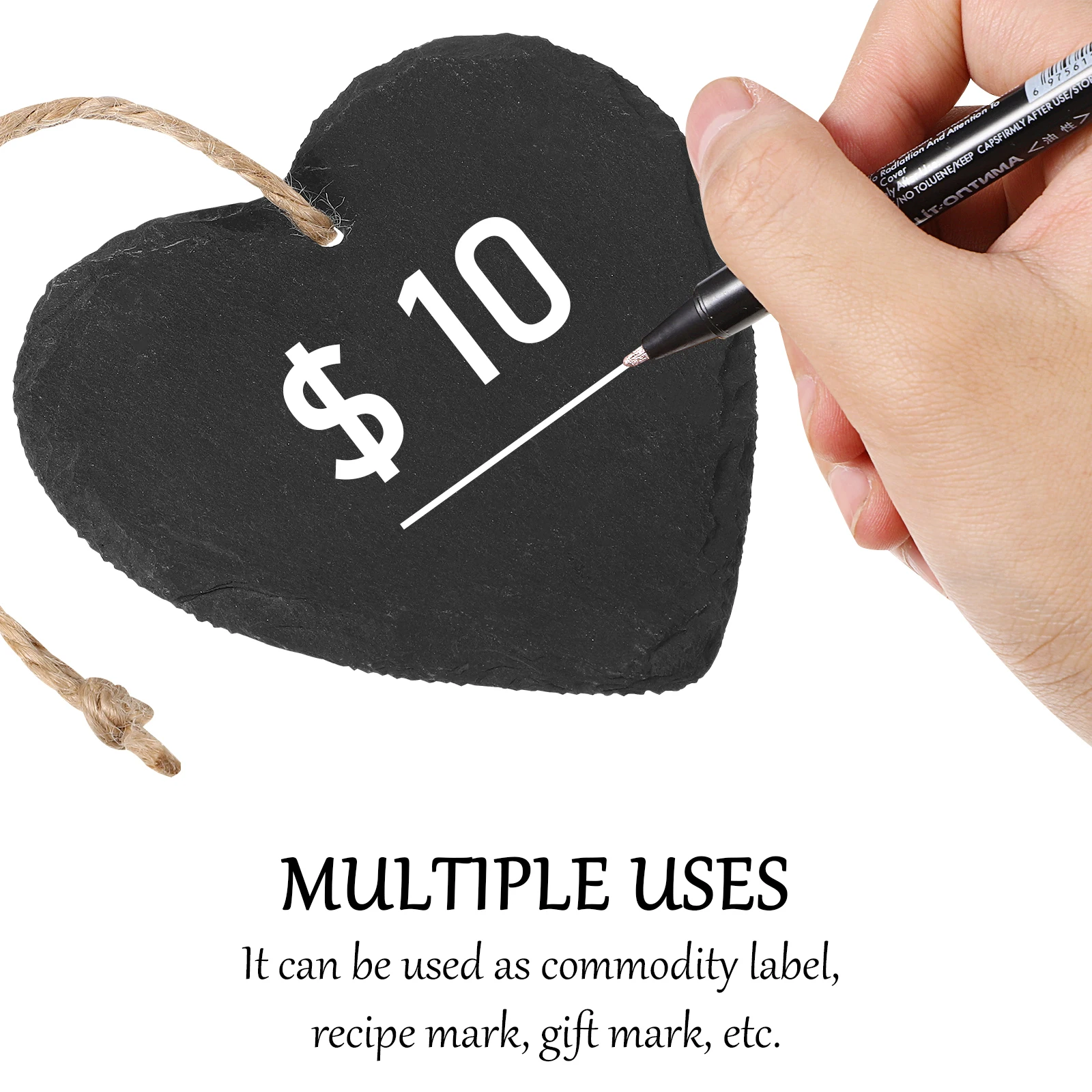 

3pcs Labels Tag Heart Shaped Hanging Tags For Garden Plant Marker Price Sign Food Menu Gift Decor Chalkboard Name Tags