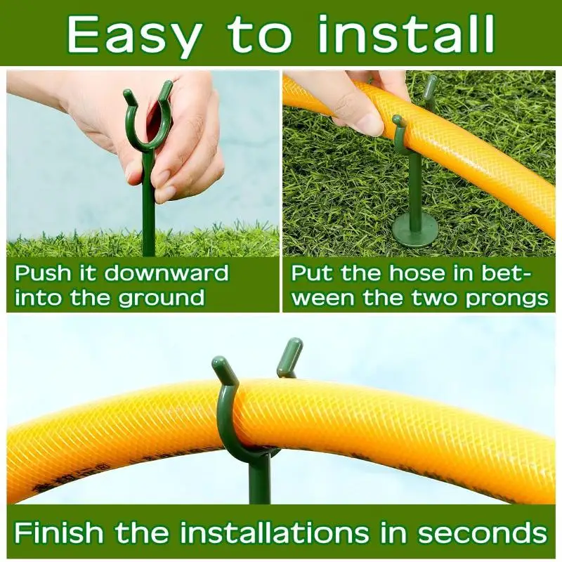 6Pcs Garden Hose Holder Guide Support Rack Double Hose Guide Stake For Yard Watering Plant Protection Stakes Conduit Protector