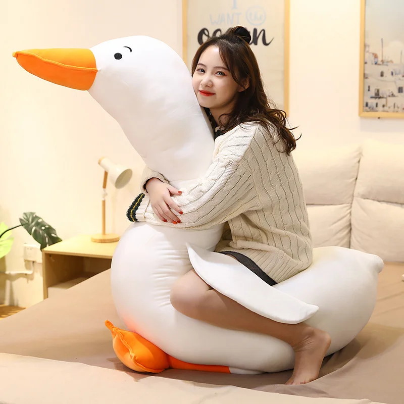 70-160CM Cute Cotton Goose Stuffed Toys Animal Baby Accompanying Dolls Plush Comfort Dolls Soft Pillow Nordic Home Decor