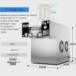 LXCHAN 120KG/24H Korean Snowflake Ice Machine Commercial heavy duty Small Milk Mango Bingsu Shaver Smoothie Crusher 110V 220V