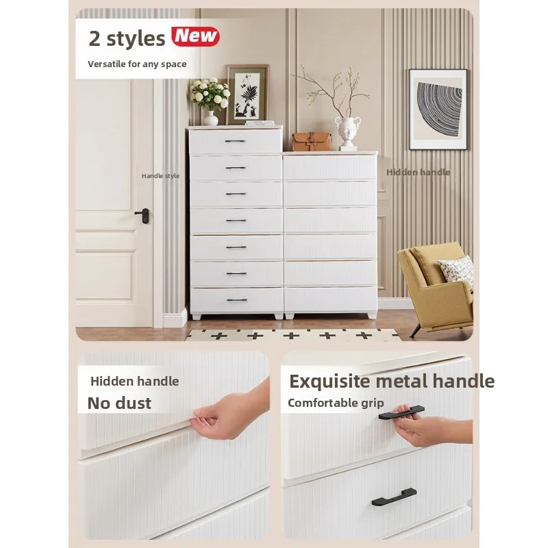 Drawer storage cabinet, five-bucket cabinet, bedside cabinet, plastic storage, household thickened simple wardrobe