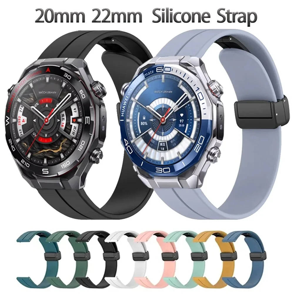22mm 20mm Silikonarmband für Huawei Watch GT Runner 2/Ultimate 2 GT6-5-4-3 46mm Magnetarmband Armband OPPO Watch X3-S-X2-X