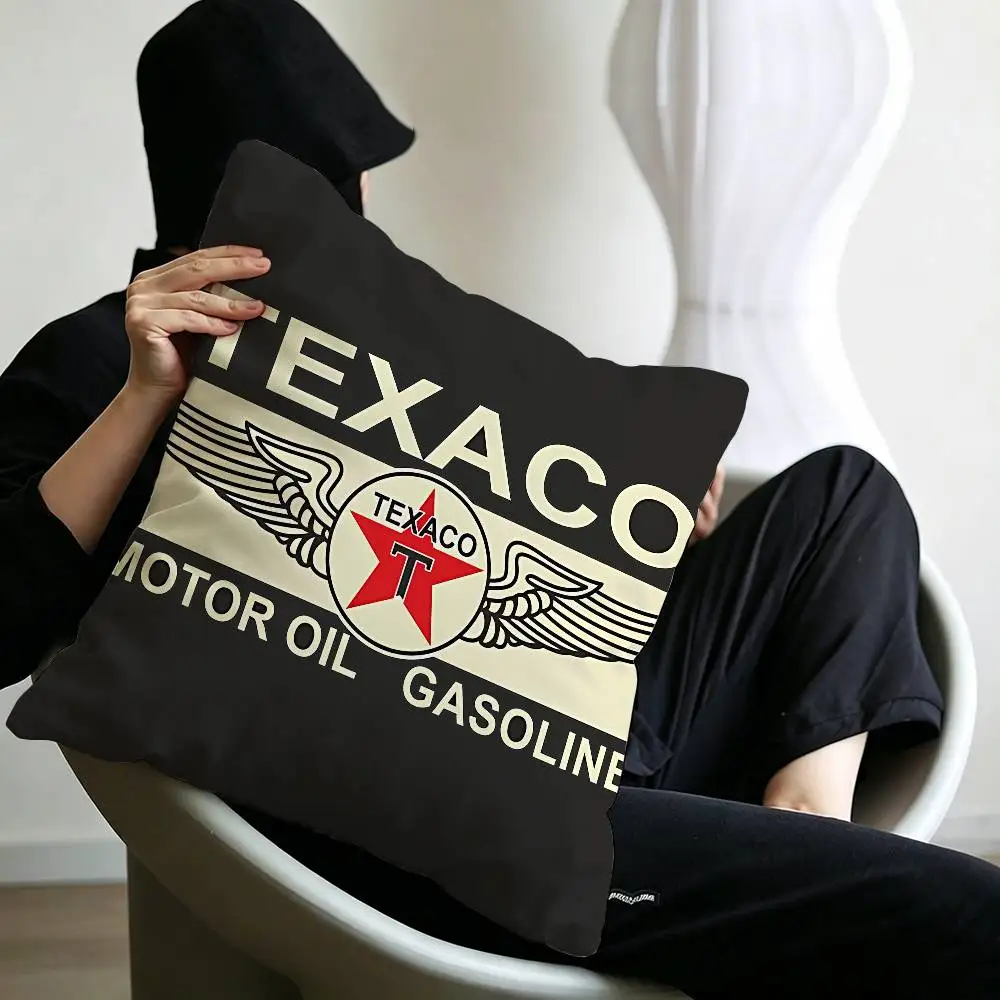 Vintage Texaco Sign Pillow Gift Home Office Decoration Bedroom Sofa Car Cushion Cover case 45x45