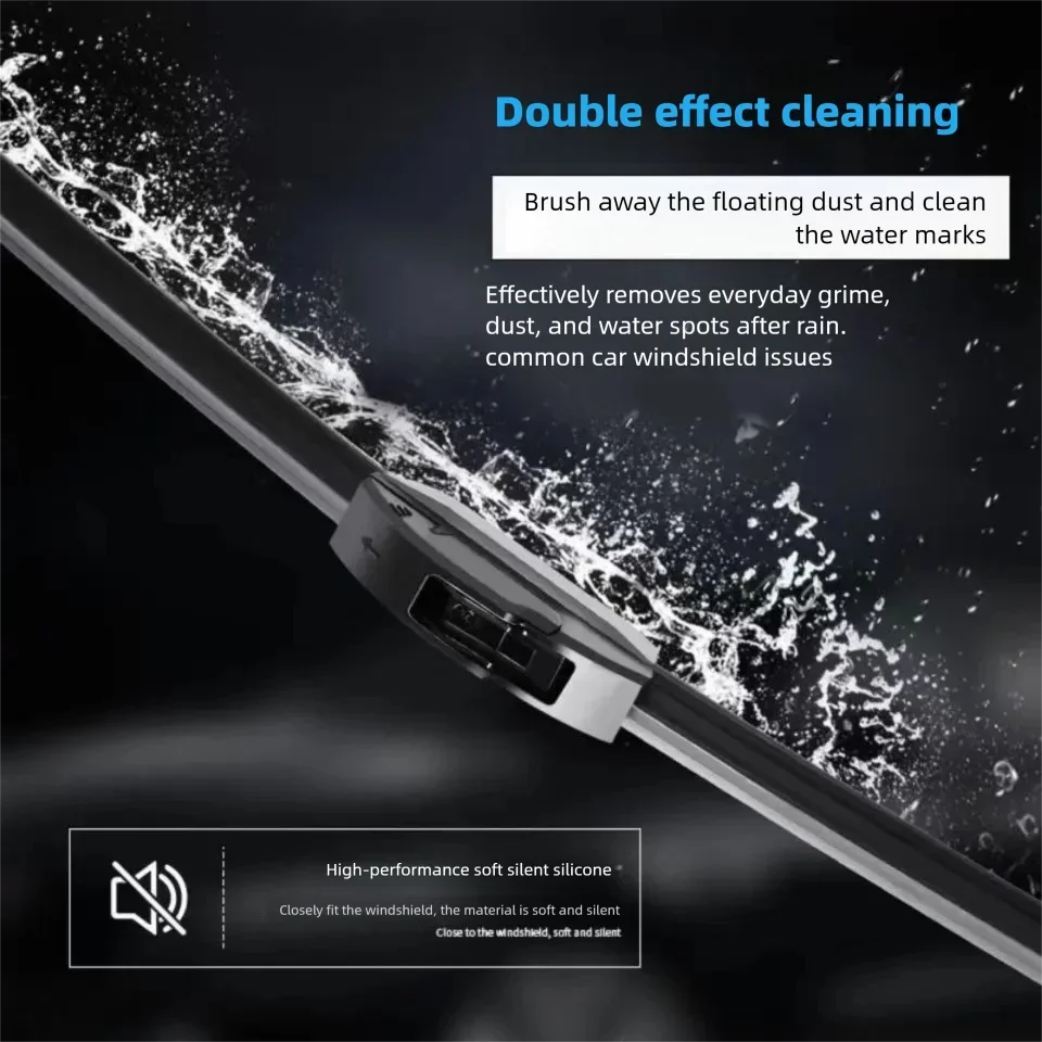 

For Double Rubber Strip Boneless Windshield Wipers for Chery QQ Ice Cream, Front Window Wiper Blades