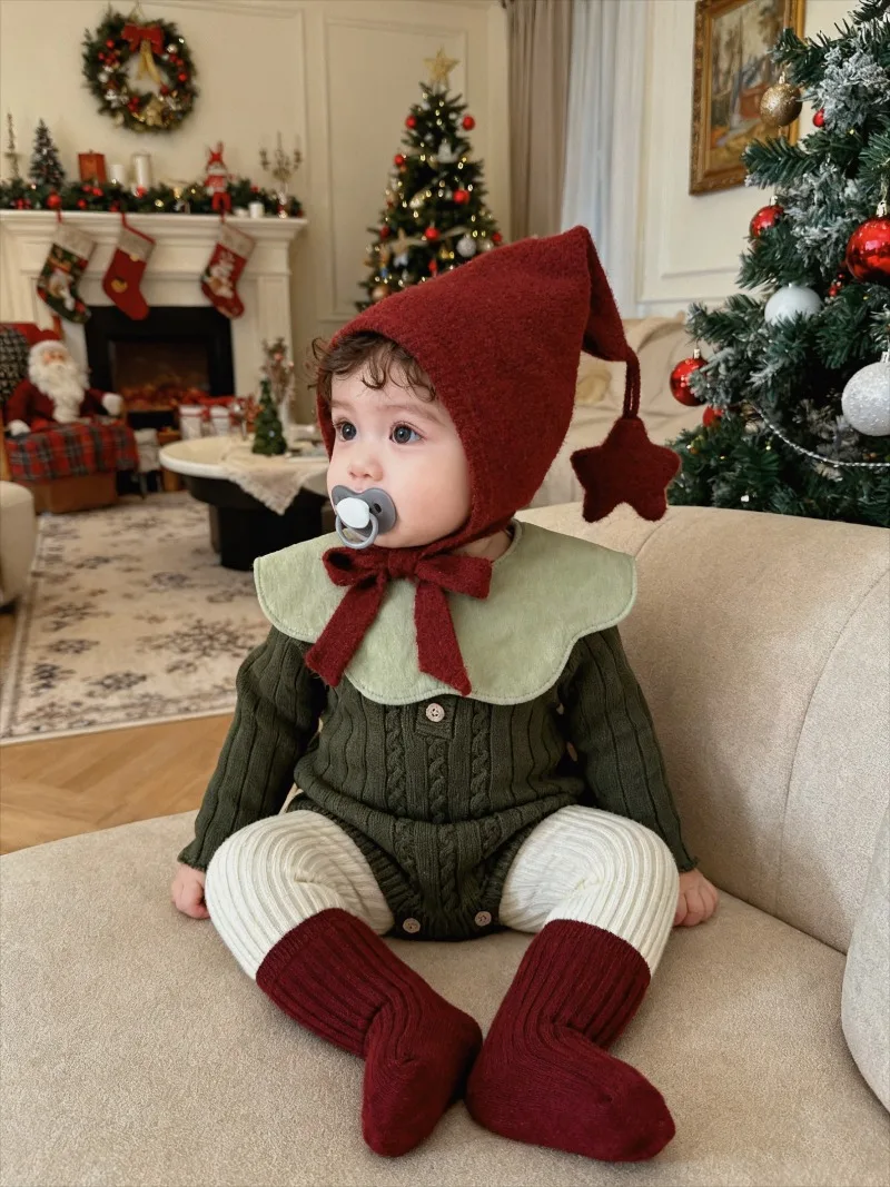 

Baby's Rompers Spring Autumn New Korean Fashion Baby Knitted Shirt Hare Loose Pullover Long-sleeved Triangle Climbing Sweater