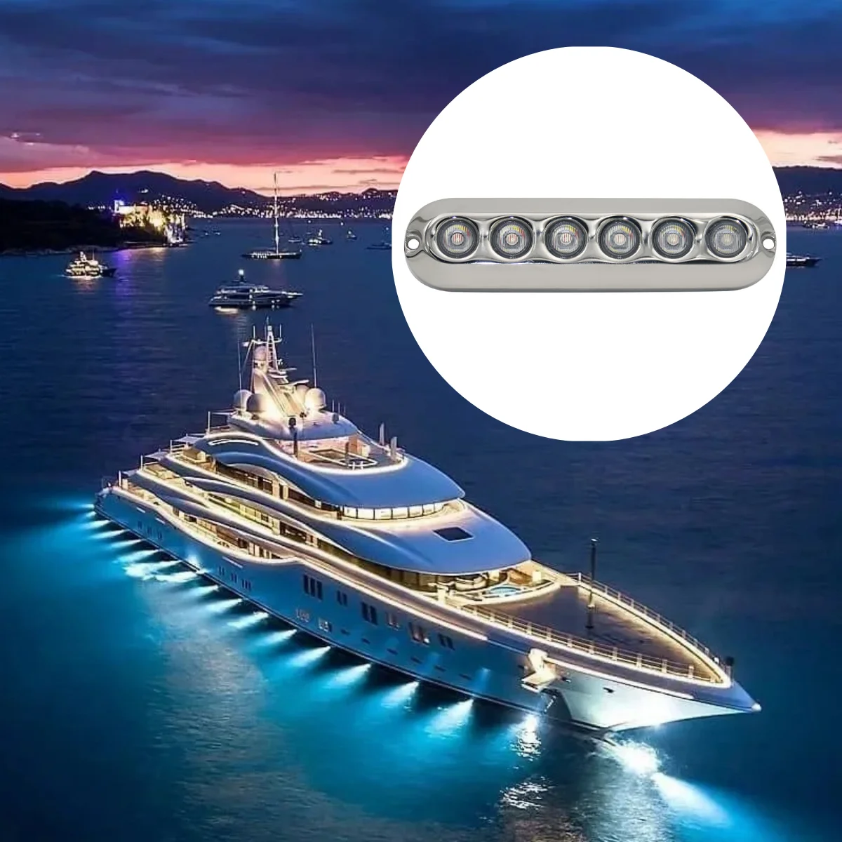 60W LED Marine Yacht Lamp DC12V 24V 316L Stainless Steel IP68 Anti-corrosion Boat Underwater Light Saltwater Яхты Катера