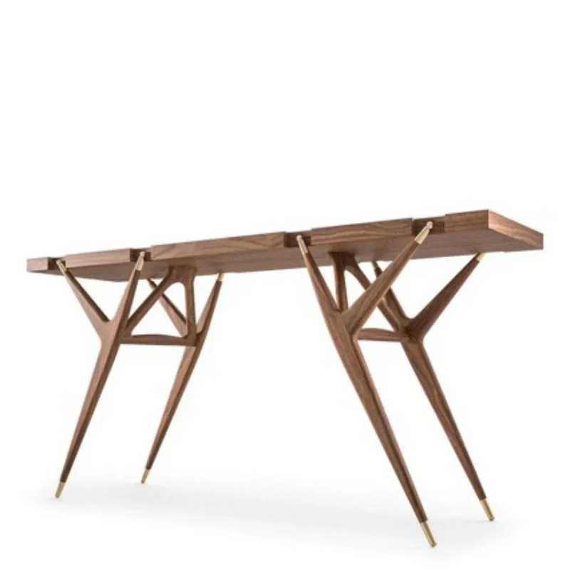 Dining table Household rectangular all solid wood furniture Black walnut table