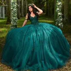 Angelsbridep Customized Emerald Green Ball Gown 15 Year Old Quinceanera Dresses 2025 Appliques Prom Dress Vestidos De Festa