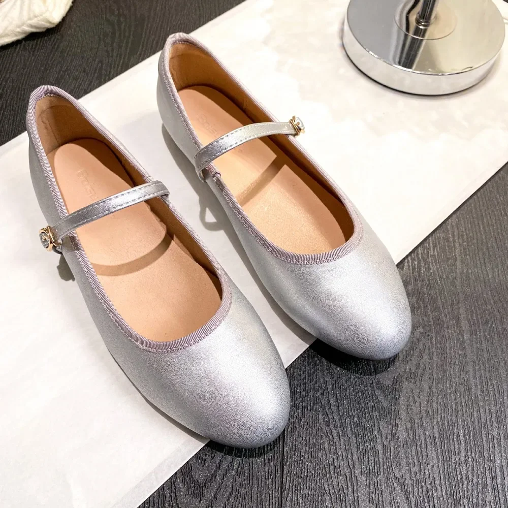 Flat shoes women\'s 2026 new Mary Jane single strap shallow mouth soft soled ballet shoes summer round toe single shoes women