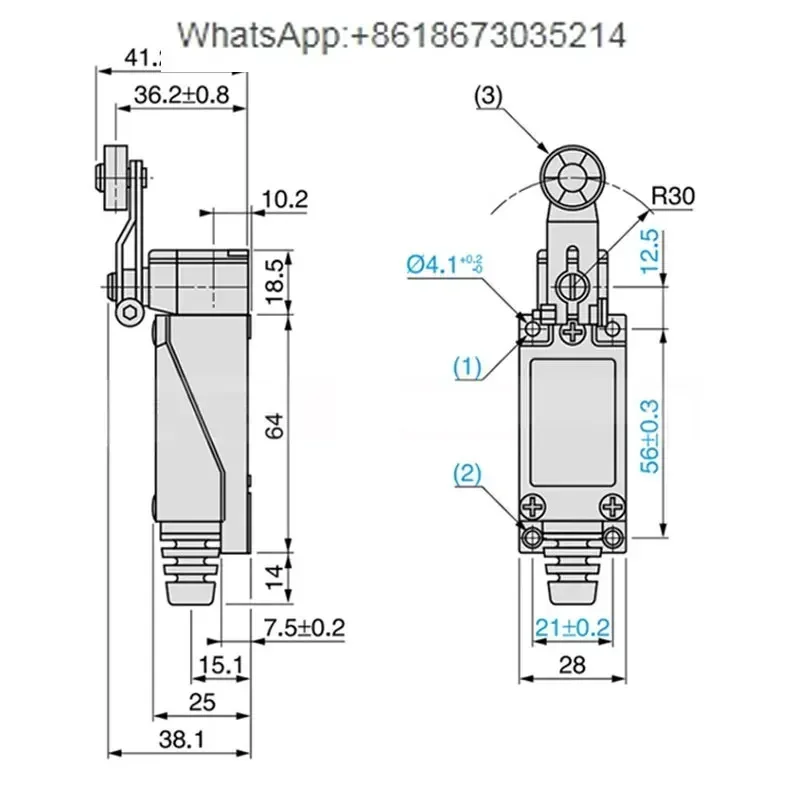 Limit stroke switch XCE-145 XCE-118C thermoplastic roller XCE145C replacement 8108