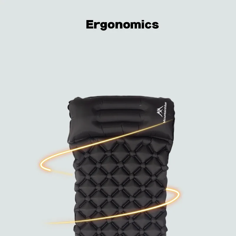 Outdoor Camping Stamping Inflatable Mat Mountainhiker Moistureproof Heat Insulation TPUMaterial Foldable Ultralight Sleeping Mat