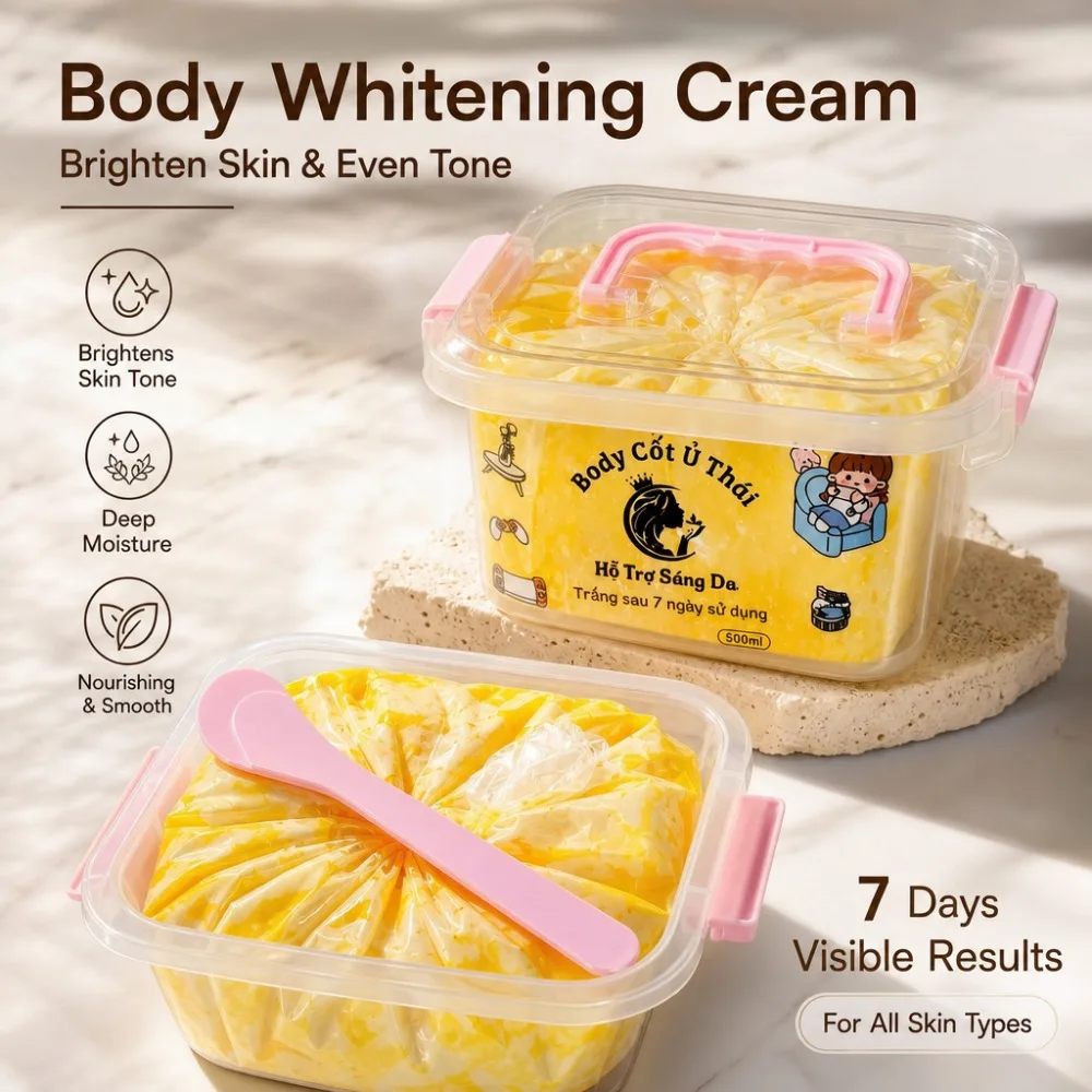Whitening Body Cream Thai Formula 500ml 7 Days Brightening Moisturizing Body Butter Nourishing Whole Body Dull Skin Care Lotion