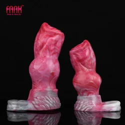 FAAK Large Wolf Knot Penis Sleeve Hollow Dildo Fantasy Sheath Ring Silicone Cock Enlargement Extender Sex Toys For Men Size S L