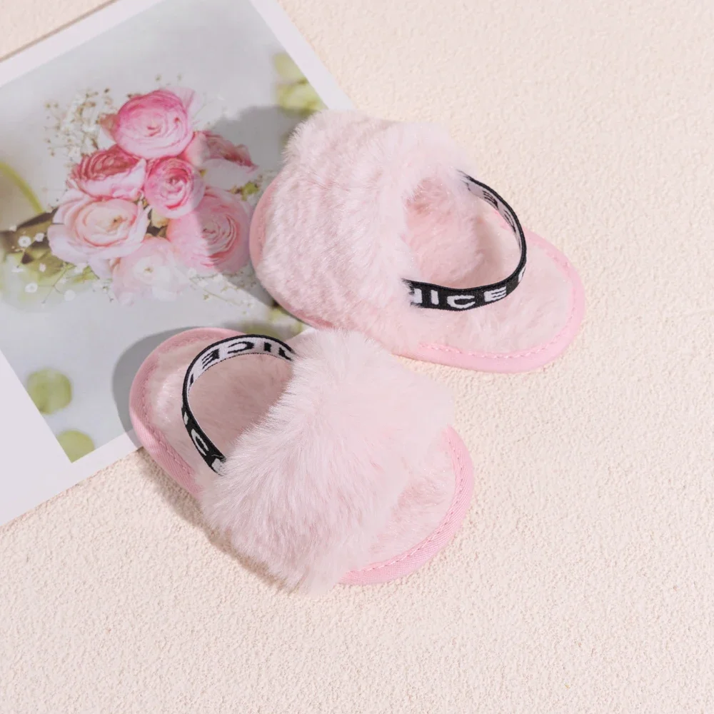 Meckior Spring Winter Baby Shoes Cute Indoor Baby Fluffy Slippers Infant Toddler Baby Boys Girls Shoes Sandals First Walker