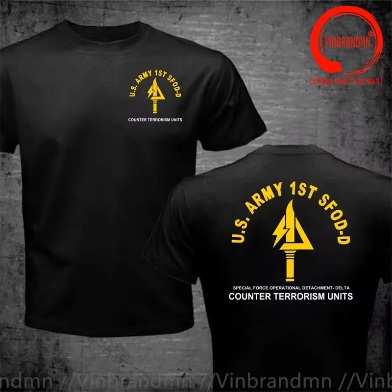 Oversized Tee Shirt US Army Airborne Special Forces Operational Detachment Delta Force 1st Sfod-d T-shirt Casual Cotton Tshirts