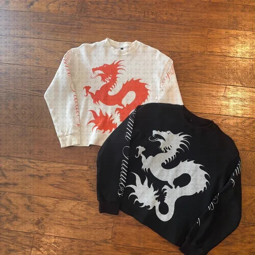 Imagen 2 del producto Camisa holgada de manga larga con cuello redondo y tendencia Y2k en colores retro oscuros que crean un look elegante de sudadera ins