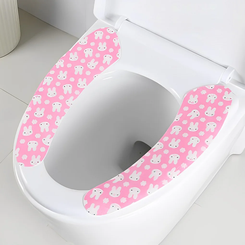 2X Toilet Cover Seat Cushion Multicolored Cute Looking Cartoon Style Warm Pad Exquisite Home Supplies Seats Warmer Pink