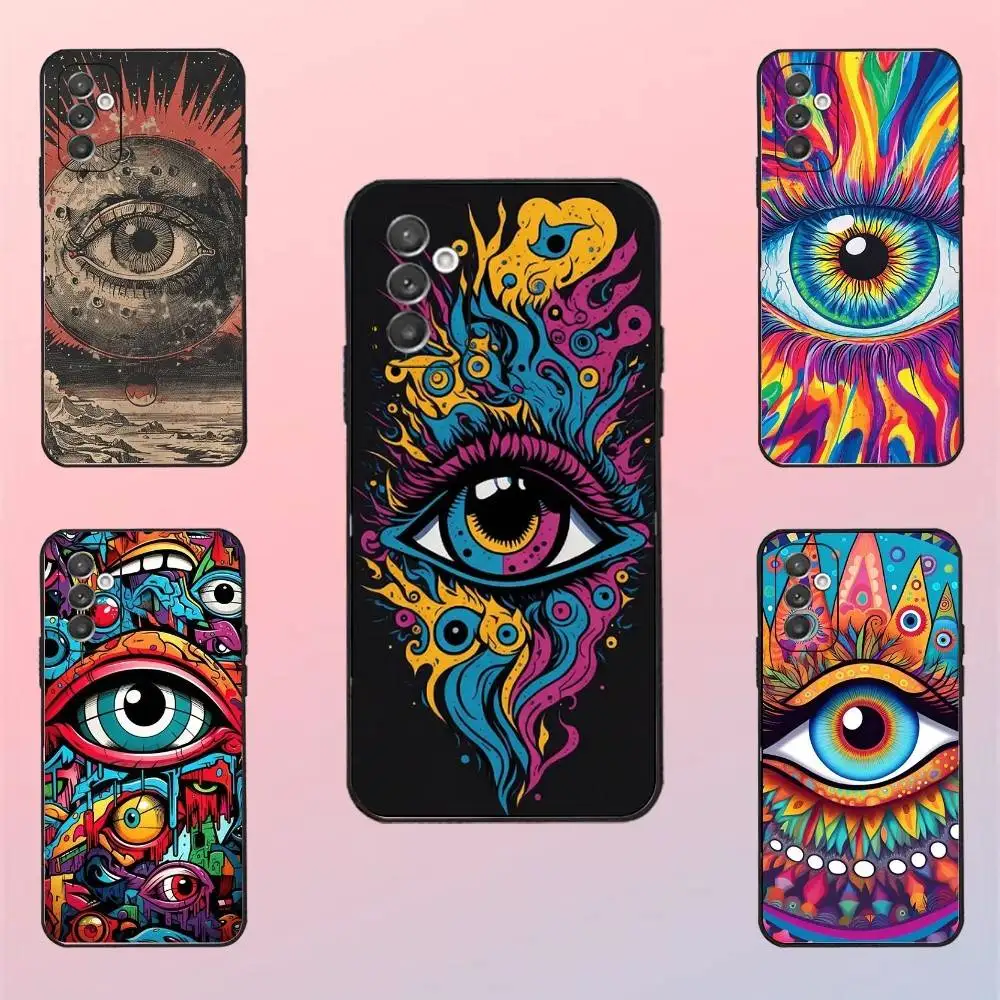 

Devil Eye Phone Case For Samsung S 25,24,23,22,30,21,10,9,Ultra,Plus,Lite,FE,4,5 G Black Soft Case