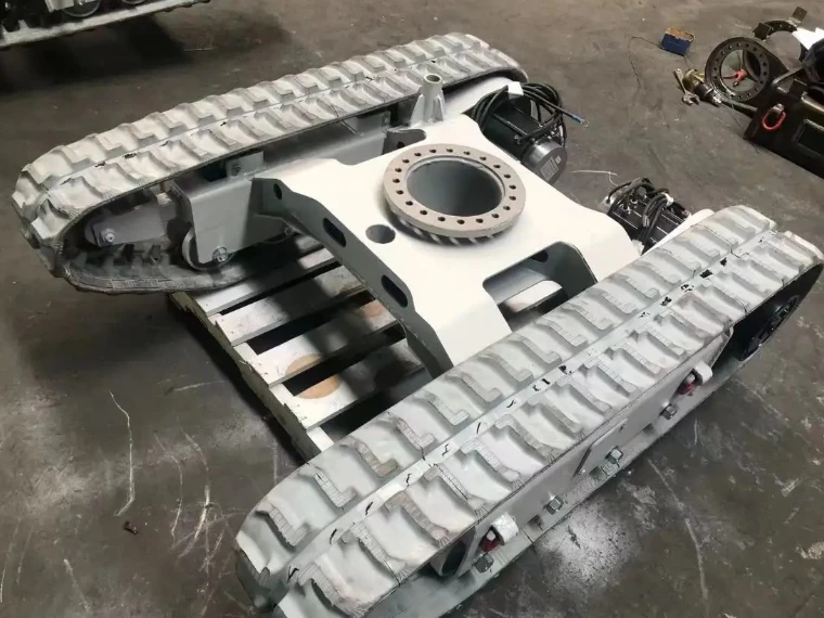 Trilha de borracha da plataforma do chassi do veículo rastreado