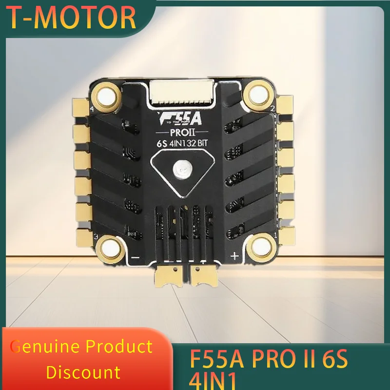 

T-MOTOR F55A PRO II 6S 4IN1 Бесщеточный ESC 32BIT 128KHz BLHELI_32 10V 2A BEC для гоночных дронов