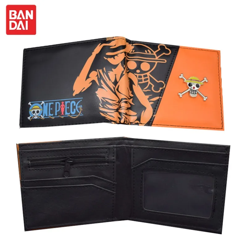 

Bandai One Piece Wallet Anime Cartoon Luffy PU Large Capacity Coin Storage Change Bus Card Bag Man Woman Valentine's Day Gift