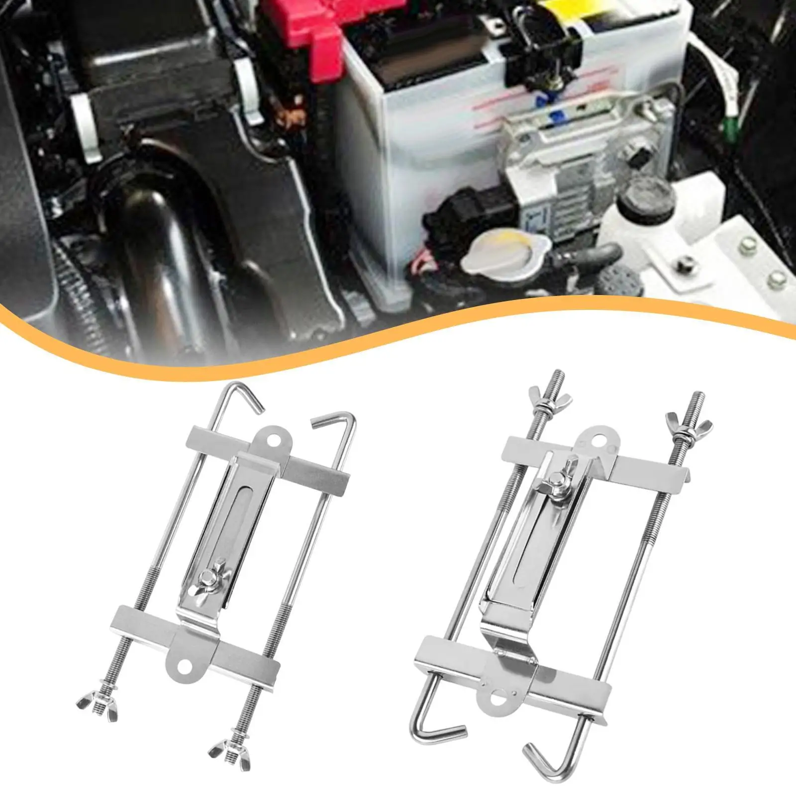 

Automotive Battery Mount Hold Down Kit, Accessory for Rvs Yacht Battery Stabilizer Width Adjustable