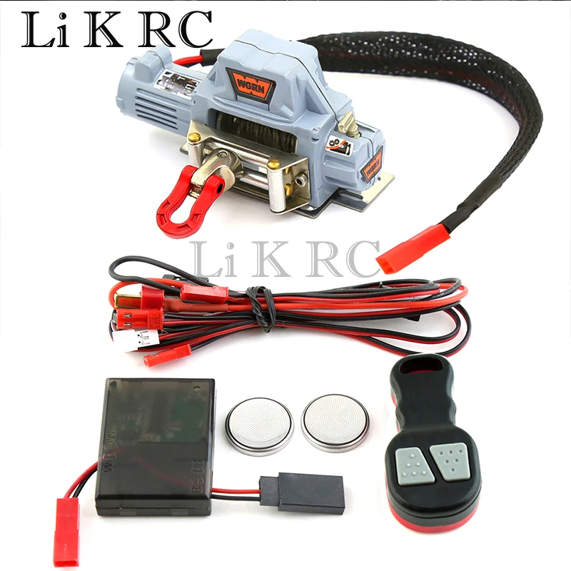 

1 Set RC Crawler Car Metal Automatic Simulated Winch With Controller For 1/10 Axial SCX10 90046 D90 TRX4 Redcat