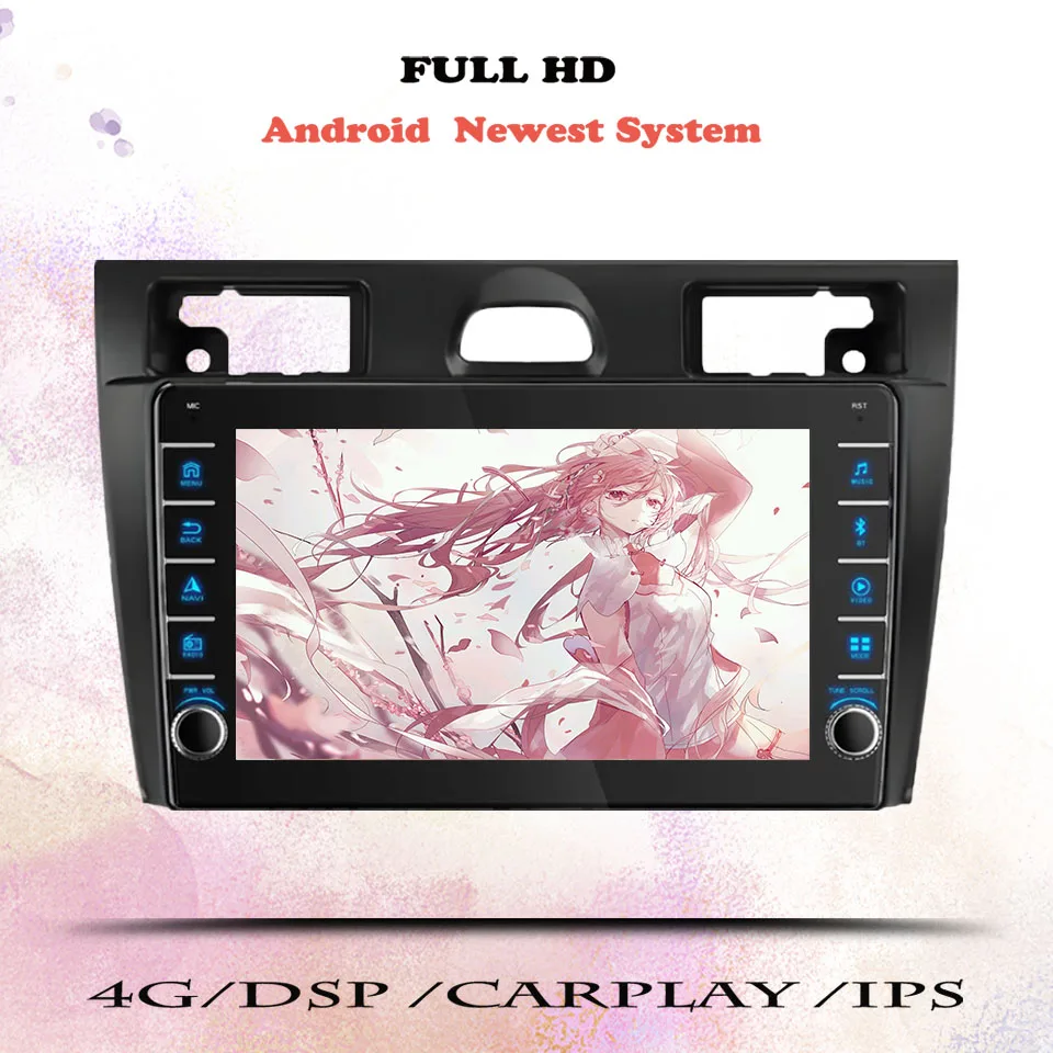 For Ford Fiesta Mk5 2002 2004 2008 Auto Radio Stereo Multimedia Video HU Head Unit With GPS Navi 8G ram 2Din Auto DVD Cassette