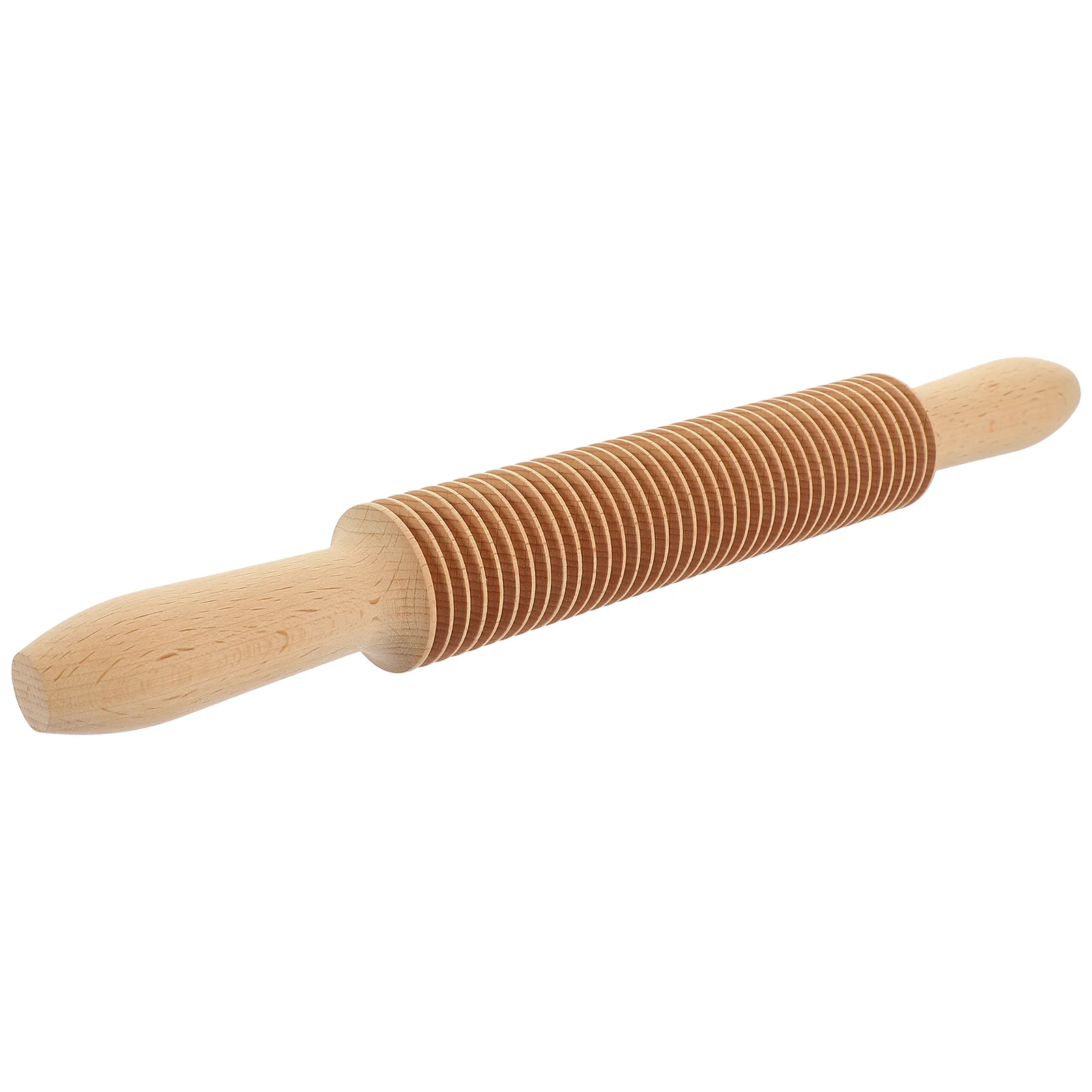 

Pasta Rolling Pin Textured Wooden Rollers Kitchen Spaghetti Maker Griddle Pan for Gnocchi Making Tool