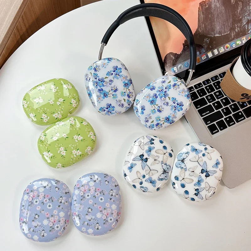 flores-e-borboletas-caso-protetor-para-apple-airpods-max-headphones-cover-anti-scratch-fone-de-ouvido-acessorios