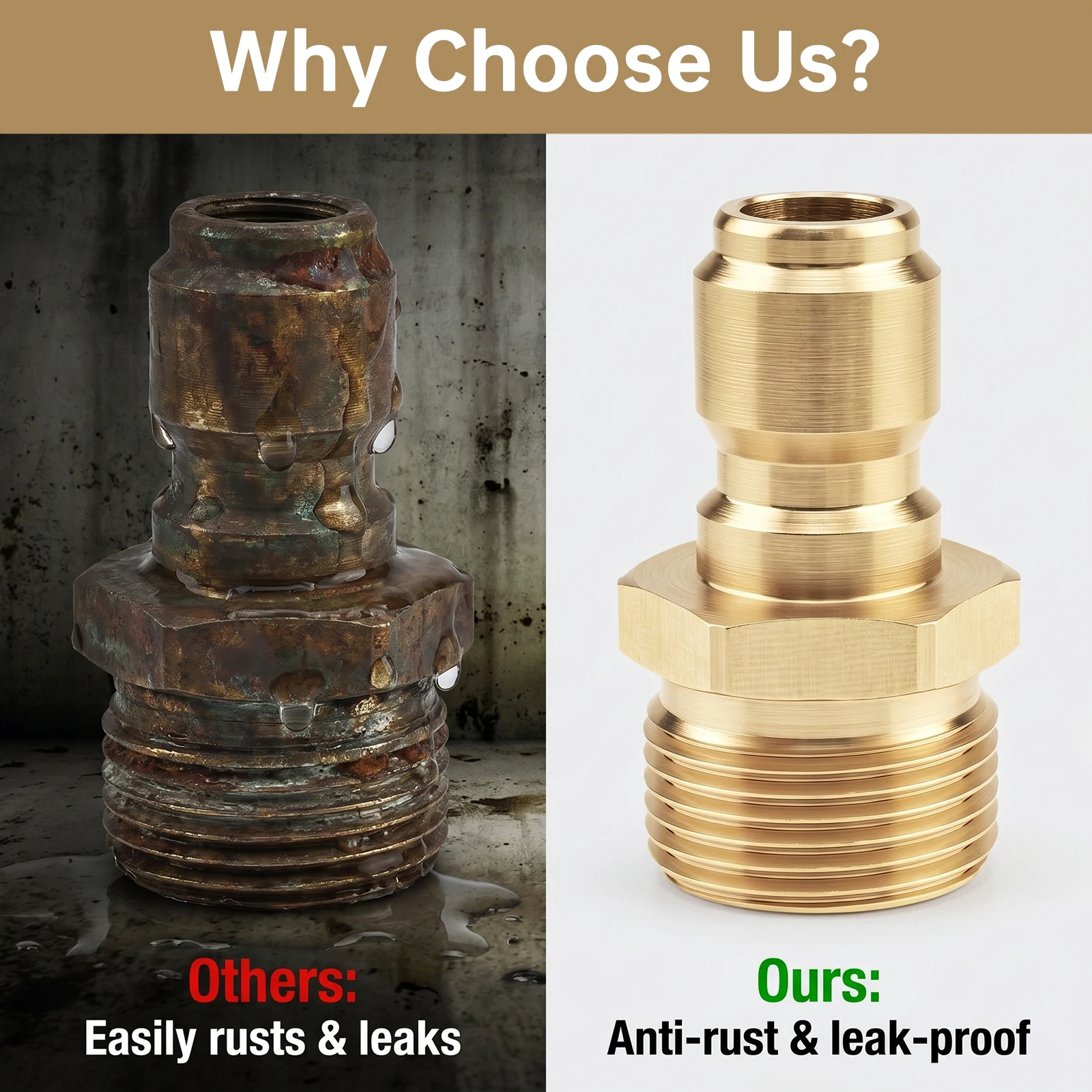 2pcs 3/8 in Pressure Washer Quick Connects,Brass Swivel Adapter for Hose and Pump