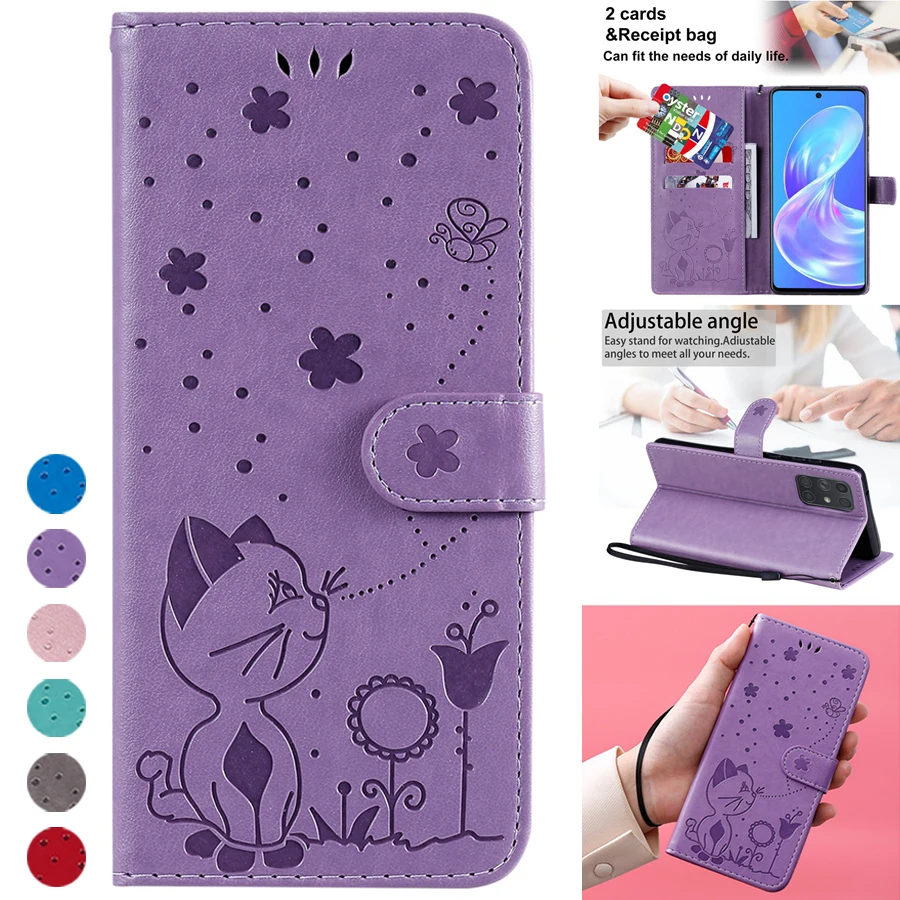 

Wallet Cat Bee Flip Leather Case For Samsung Galaxy A03S A12 A13 A22 A23 A31 A32 A33 A50 A51 A52 A53 A70 A71 A72 A73 M23 M33 M53