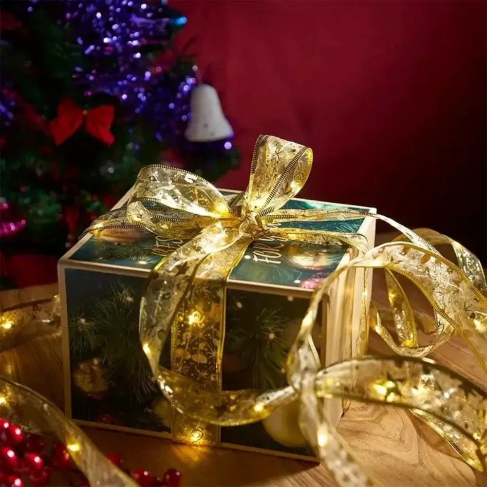 1 قطعة 5 متر/10 متر عيد الميلاد صندوق بطارية الذهب الشريط ضوء سلسلة ، باستثناء البطارية ، تستخدم لشجرة عيد الميلاد ، شرفة ، هدية صندوق الديكور