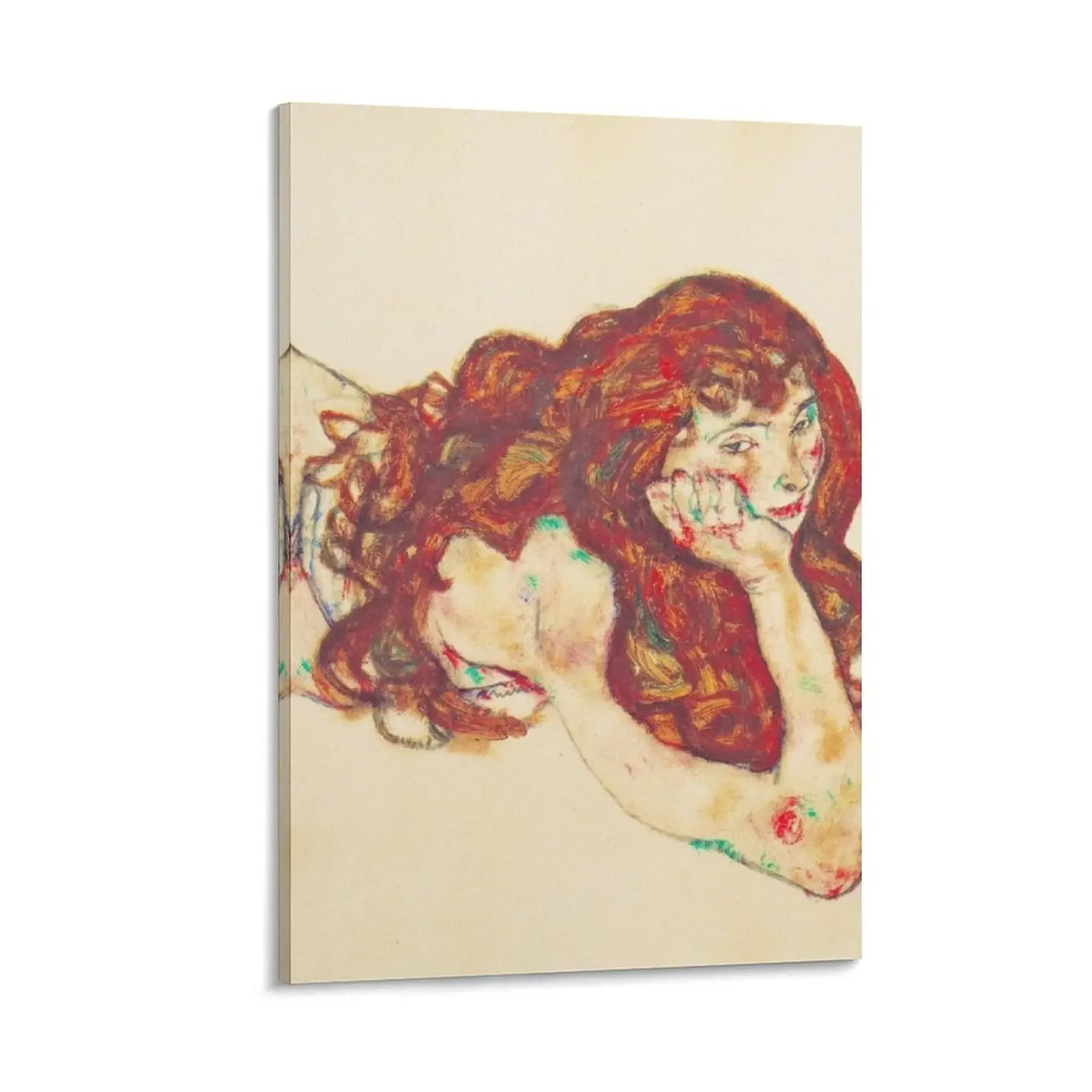 

HD EGON SCHIELE Female Lying on her Belly Canvas Painting fashion wall paintings korean room decor photos for living room