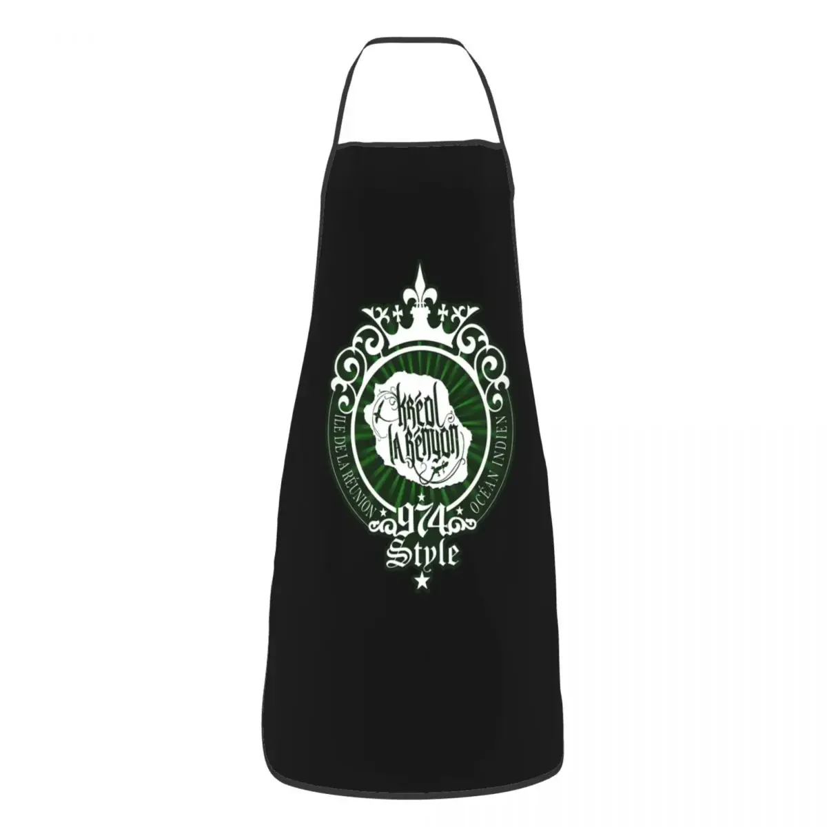 Funny Kreol Reunion Island 974 Style Bib Apron Men Women Unisex Kitchen Chef Tablier Cuisine for Cooking Baking Painting